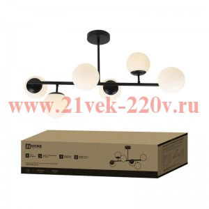 Светильник AURORA LUNA-6G9-BL 6хG9 потолочн. под лампу; плафоны матов./корпус черн. IN HOME 46906120