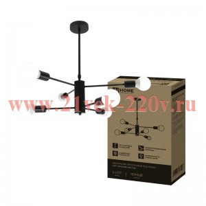 Светильник LOFT SPUTNIK-6E27-BL 6хE27потолочн. под лампу; черн. IN HOME 4690612062686
