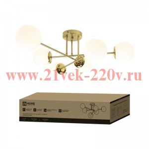 Светильник AURORA EASY-6G9-LT 6xG9 потолочн. под лампу; плафоны матов./корпус латунный IN HOME 46906