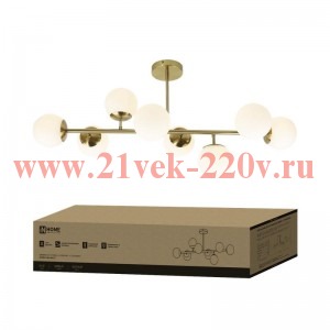 Светильник AURORA LUNA-8G9-LT 8xG9 потолочн. под лампу; плафоны матов./корпус латунный IN HOME 46906