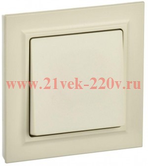 Выключатель 1-клавишный ИЭК BRITE 10А в сборе бежевый (ВСР10-1-0-БрКр) BR-V10-0-10-K10-F