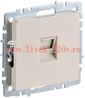 Розетка компьютерная ИЭК BRITE RJ45 кат.6 бежевый (РК10-БрКр) BR-K10-2-K10