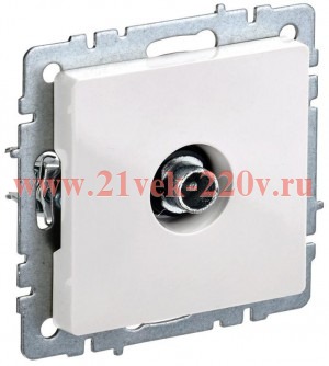 Розетка TV ИЭК BRITE проходная белый (РТВ10-0-БрБ) BR-A10-P-K01