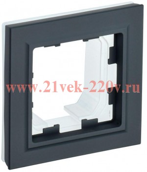 Рамка на 1 пост IP44 ИЭК BRITE графит (РУ-1-БрГ-44) BR-M12-44-K53