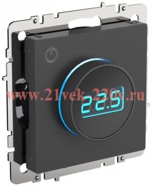 Термостат электронный с индикацией ИЭК BRITE 16А с датчиком 2,4м в комплекте графит (ТС10-1-БрГ) BR-RT11-K53