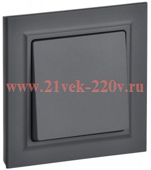Выключатель 1-клавишный ИЭК BRITE 10А в сборе графит (ВСР10-1-0-БрГ) BR-V10-0-10-K53-F