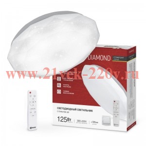 Светильник светодиодный COMFORT DIAMOND 125Вт 3000-6500К 10000лм 230В 500х105мм с пультом ДУ IN HOME