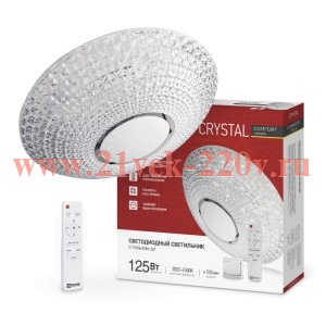Светильник светодиодный COMFORT CRYSTAL 125Вт 3000-6500К 10000лм 230В 500х115мм с пультом ДУ IN HOME