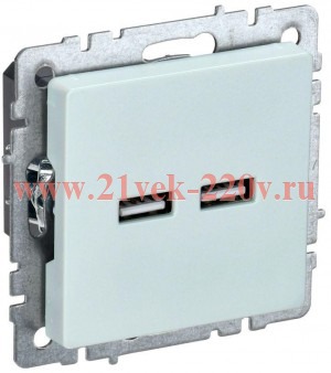 Зарядка ИЭК BRITE USB A+A 3,1А жемчуг (РЮ10-1-БрЖ) BR-U21-D31-K36