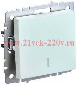 Выключатель 1-клавишный ИЭК BRITE с индикацией 10А жемчуг (ВС10-1-1-БрЖ) BR-V10-1-10-K36