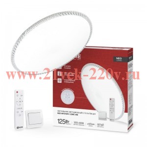 Светильник светодиодный NEO MYSTERY-125RC-WH 125Вт 230В 3000-6500К 10000лм 460х67мм с пультом ДУ бел