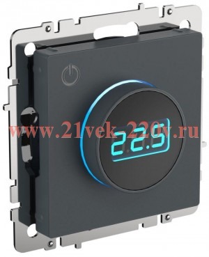 Термостат электронный с индикацией ИЭК BRITE 16А с датчиком 2,4м в комплекте маренго (ТС10-1-БрМ) BR-RT11-K35