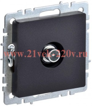 Розетка TV ИЭК BRITE проходная черный (РТВ10-0-БрЧ) BR-A10-P-K02