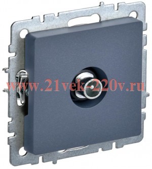 Розетка TV ИЭК BRITE проходная маренго (РТВ10-0-БрМ) BR-A10-P-K35