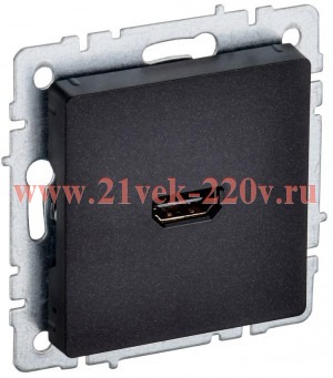 Розетка HDMI ИЭК BRITE черный (РHDMI ИЭК BRITE-0-БрЧ) BR-H10-K02