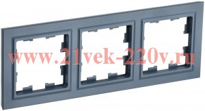 Рамка на 3 поста ИЭК BRITE маренго (РУ-3-БрМ) BR-M32-K35