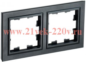 Рамка на 2 поста ИЭК BRITE черный (РУ-2-БрЧ) BR-M22-K02