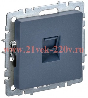 Розетка компьютерная ИЭК BRITE RJ45 кат.6 маренго (РК11-БрМ) BR-K10-2-K35