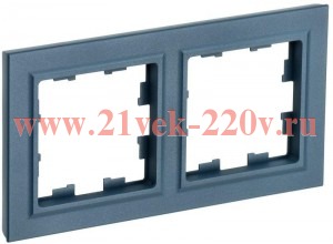 Рамка на 2 поста ИЭК BRITE маренго (РУ-2-БрМ) BR-M22-K35
