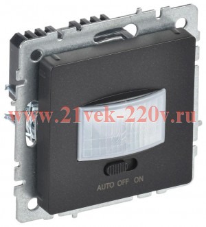 Датчик движения ИЭК BRITE 500Вт IP20 таймер 20сек-6мин, освещенность 10-1275Лк черный (ДС10-1-БрЧ) BR-MS10-N-150-05-K02