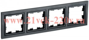 Рамка на 4 поста ИЭК BRITE черный (РУ-4-БрЧ) BR-M42-K02