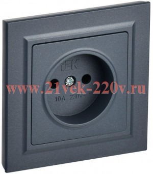 Розетка СП BRITE РСР10-1-0-БрМ 10А в сборе без заземл. без защ. шторок маренго IEK BR-R10-10-K35-F