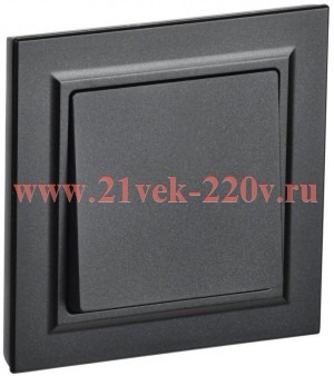 Выключатель 1-клавишный ИЭК BRITE 10А в сборе черный (ВСР10-1-0-БрЧ) BR-V10-0-10-K02-F