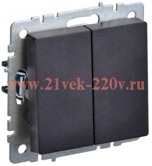 Выключатель 2-клавишный ИЭК BRITE 10А черный (ВС10-2-0-БрЧ) BR-V20-0-10-K02
