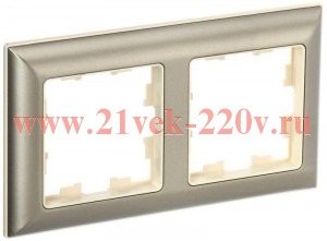 Рамка на 2 поста ИЭК BRITE пластик бежевый/шампань (РУ-2-Бр) BR-M22-12-3-K10