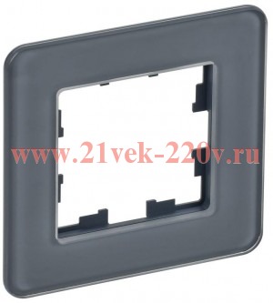 Рамка на 1 пост ИЭК BRITE стекло графит RE (РУ-1-2-Бр) BR-M12-G-41-K53