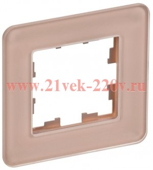 Рамка на 1 пост ИЭК BRITE стекло дымчатый RE (РУ-1-2-Бр) BR-M12-G-41-K97