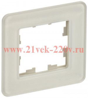 Рамка на 1 пост ИЭК BRITE стекло песчаный RE (РУ-1-2-Бр) BR-M12-G-41-K98