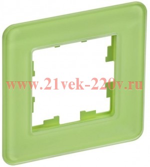 Рамка на 1 пост ИЭК BRITE стекло эко грин RE (РУ-1-2-Бр) BR-M12-G-41-K06