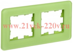 Рамка на 2 поста ИЭК BRITE стекло эко грин RE (РУ-2-2-Бр) BR-M22-G-41-K06