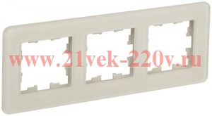 Рамка на 3 поста ИЭК BRITE стекло песчаный RE (РУ-3-2-Бр) BR-M32-G-41-K98
