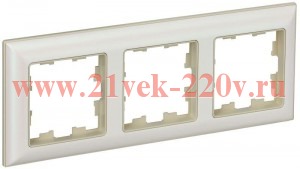 Рамка на 3 поста ИЭК BRITE пластик бежевый/жемчужный (РУ-3-Бр) BR-M32-12-1-K10