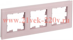 Рамка на 3 поста ИЭК BRITE стекло розовый матовый (РУ-3-2-Бр) BR-M32-G-31-K14