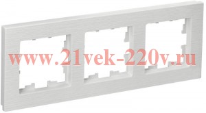 Рамка на 3 поста ИЭК BRITE пластик белый рифленый (РУ-3-Бр) BR-M32-51-K01
