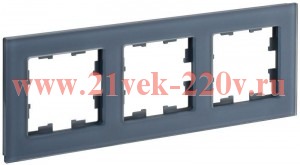 Рамка на 3 поста ИЭК BRITE стекло маренго матовый (РУ-3-2-Бр) BR-M32-G-31-K35