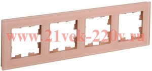 Рамка на 4 поста ИЭК BRITE стекло персиковый матовый (РУ-4-2-БрП) BR-M42-G-31-K96