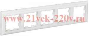 Рамка на 5 постов ИЭК BRITE пластик белый/белый (РУ-5-Бр) BR-M52-12-K01