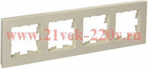 Рамка на 4 пост ИЭК BRITE пластик бежевый рифленый (РУ-4-Бр) BR-M42-51-K10