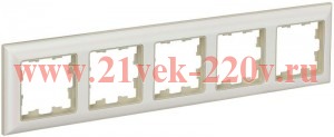 Рамка на 5 постов ИЭК BRITE пластик бежевый/жемчужный (РУ-5-Бр) BR-M52-12-1-K10