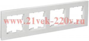 Рамка на 4 поста ИЭК BRITE пластик белый рифленый (РУ-4-Бр) BR-M42-51-K01
