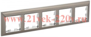 Рамка на 5 постов ИЭК BRITE пластик хром/никель (РУ-5-Бр) BR-M52-12-4-K23