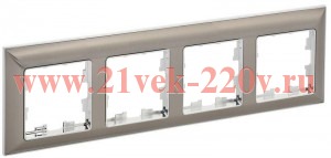 Рамка на 4 поста ИЭК BRITE пластик хром/никель (РУ-4-Бр) BR-M42-12-4-K23