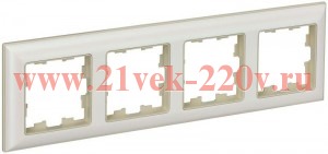 Рамка на 4 поста ИЭК BRITE пластик бежевый/жемчужный (РУ-4-Бр) BR-M42-12-1-K10