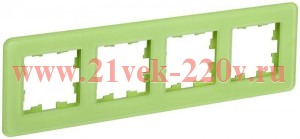 Рамка на 4 поста ИЭК BRITE стекло эко грин RE (РУ-4-2-Бр) BR-M42-G-41-K06