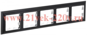 Рамка на 5 постов ИЭК BRITE пластик хром/черный (РУ-5-Бр) BR-M52-12-2-K23