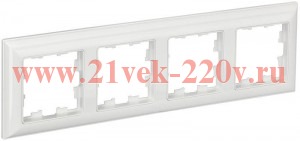 Рамка на 4 поста ИЭК BRITE пластик белый/белый (РУ-4-Бр) BR-M42-12-K01